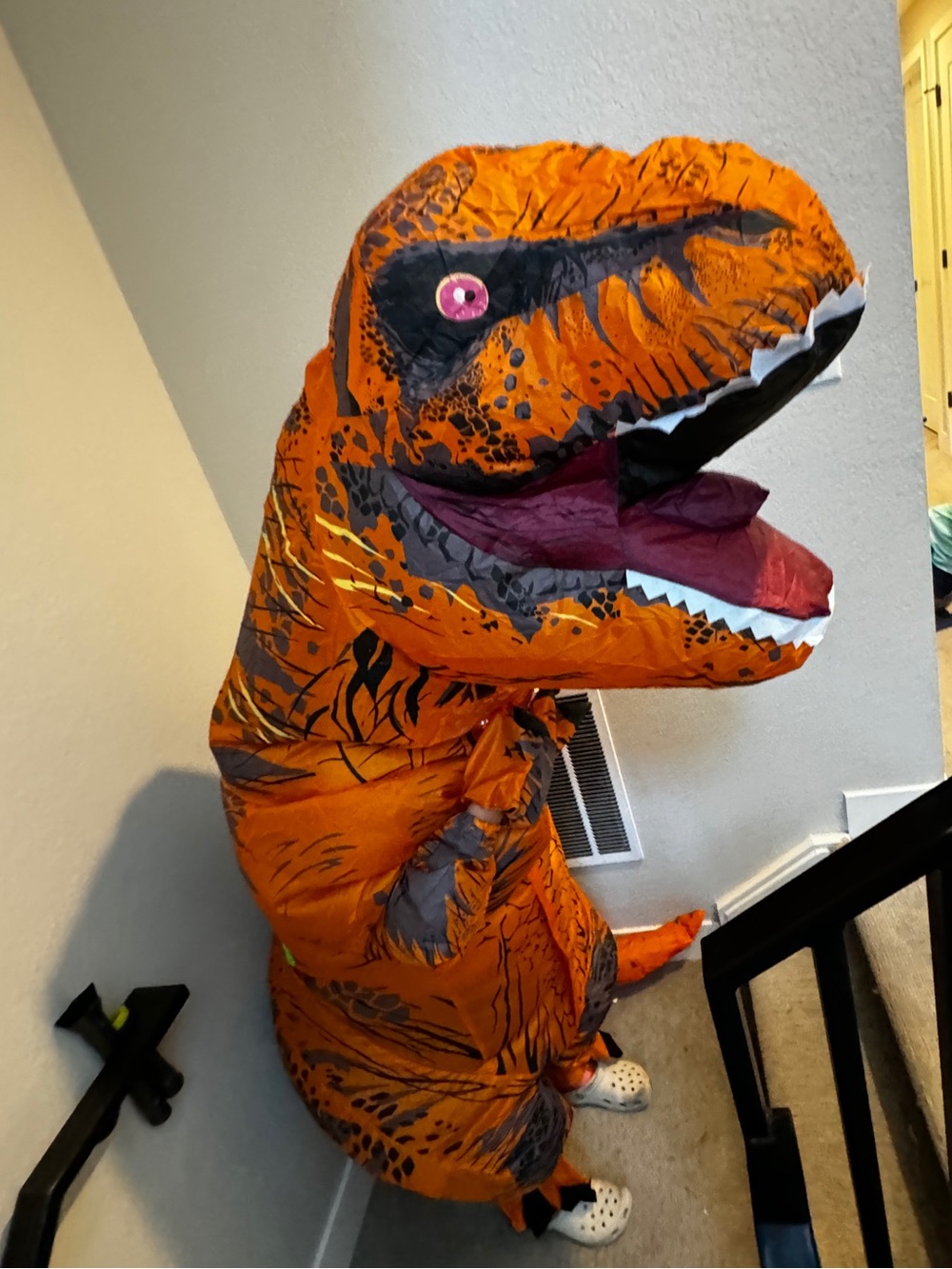 Orange Inflatable T-Rex Costume